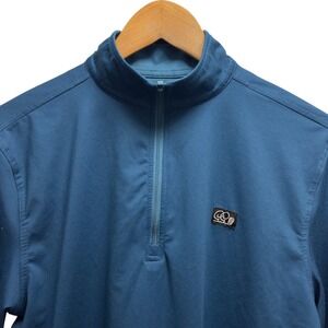 Good Good Mens Small Blue Solid Quarter Zip Performance Golf Pullover Excellent